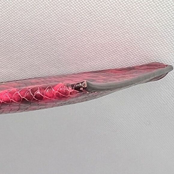 Michael Kors Jet Set Python Print Crimson Red Black Leather Wristlet $158 NWOT - Picture 4 of 12